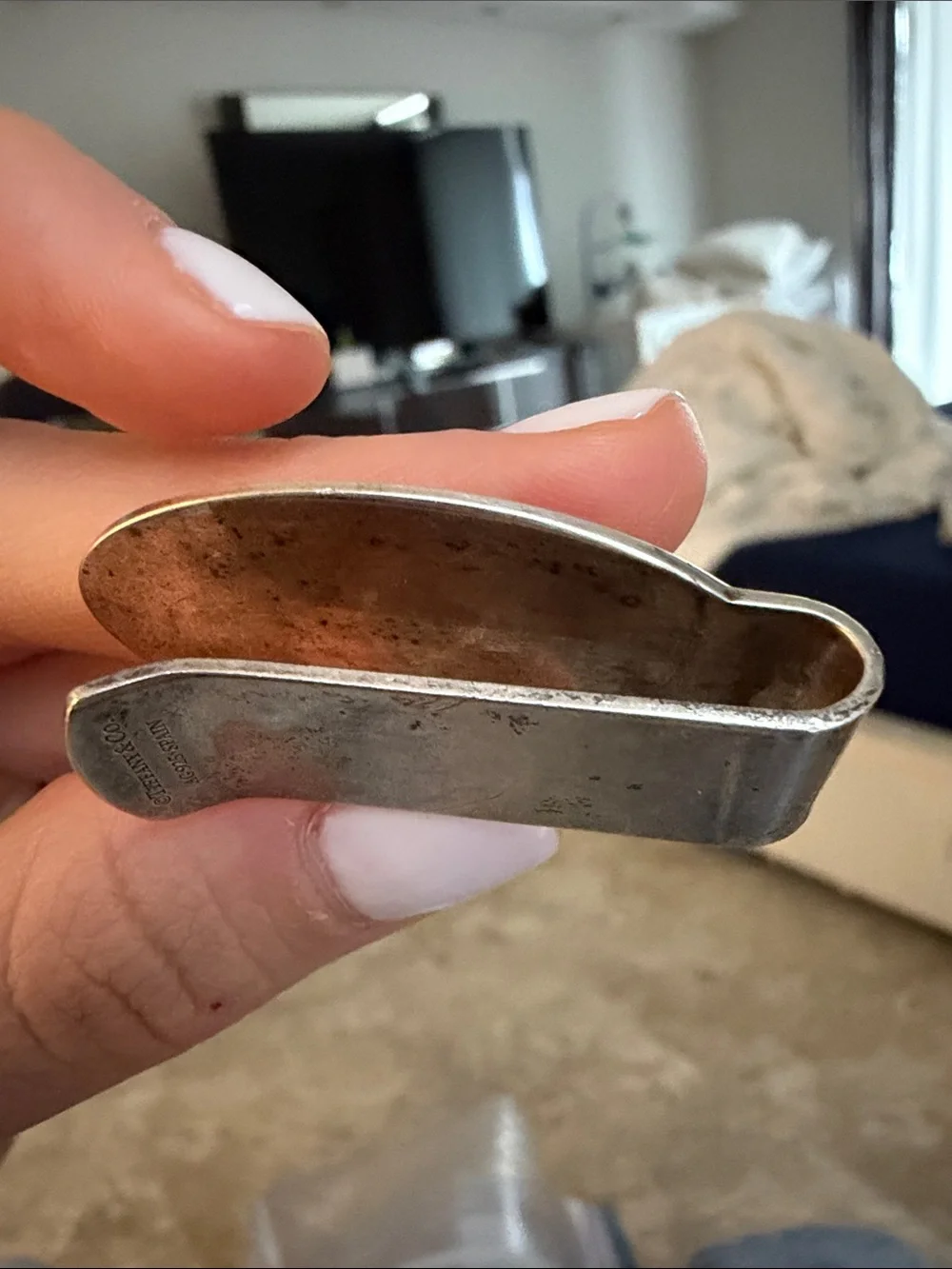 Tiffany & Co. Sterling Silver Oval 'Please Return To' Money Clip - Silver